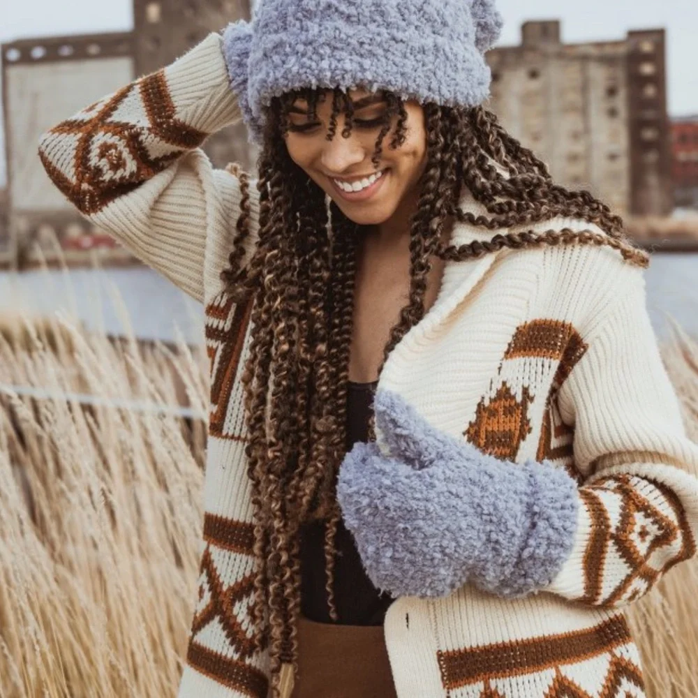 MUK LUKS POPCORN YARN MITTENS